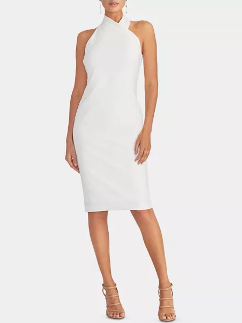 RACHEL Rachel Roy White Halter Midi Dress